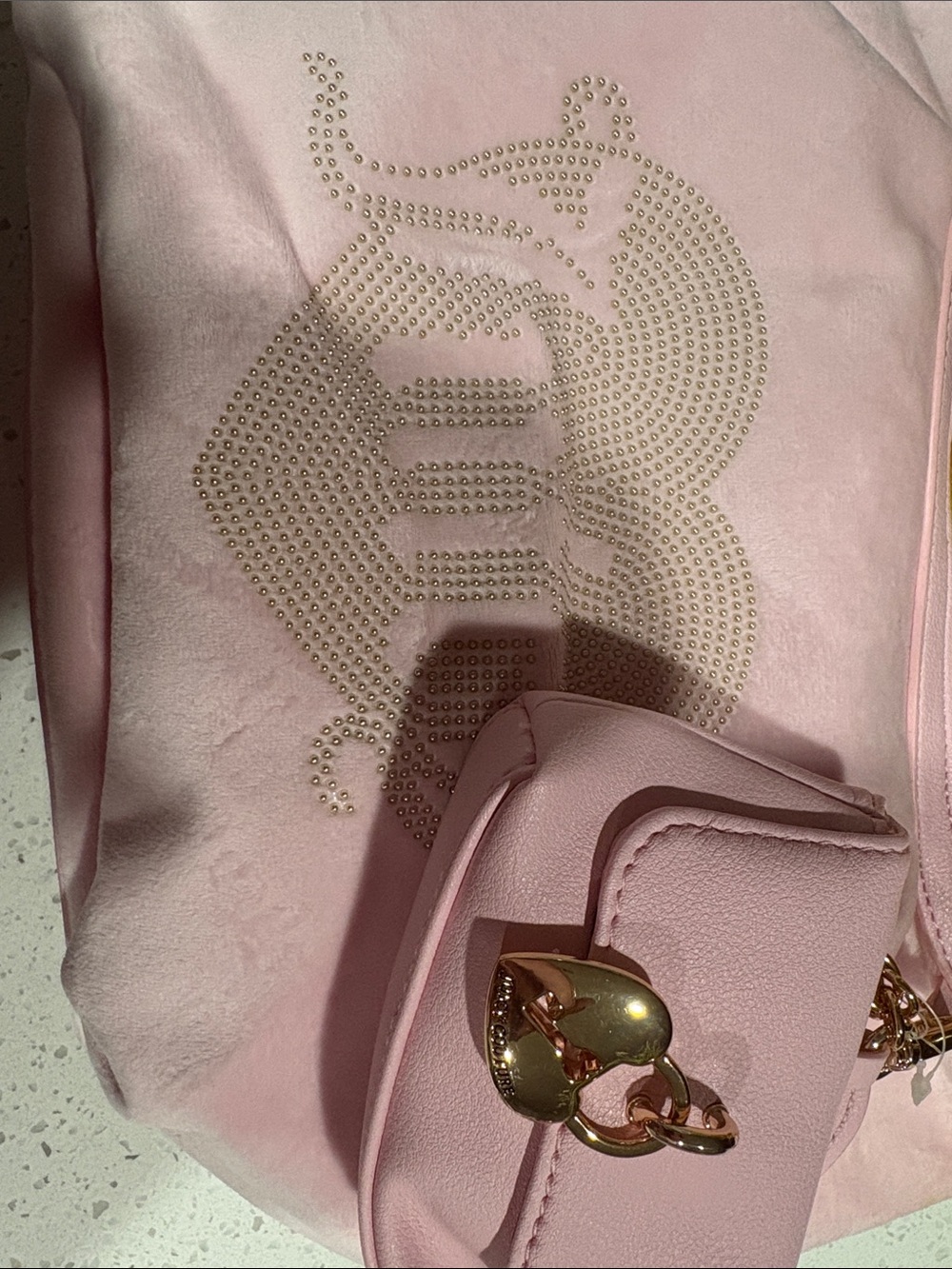 Juicy Couture Pink Tote with Gold Accent Stud Design
